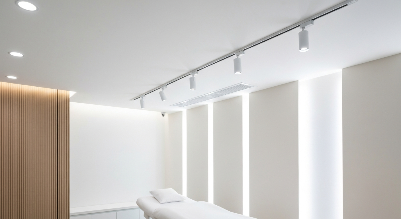 แทรคไลท์ magnetic track light ในคลินิกและร้านเสริมสวย Striva