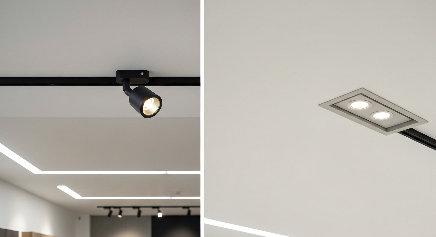 เปรียบเทียบแทรคไลท์กับ Spotlight ฝังฝ้า Striva